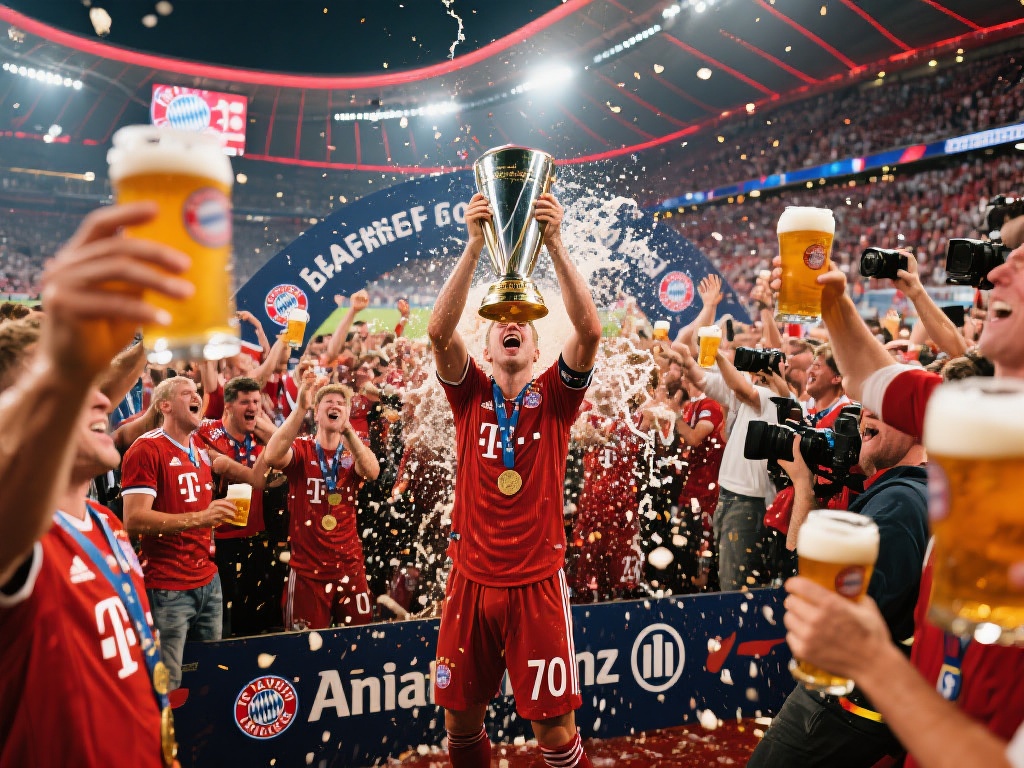 拜仁德甲封王，安联球场啤酒狂欢盛宴